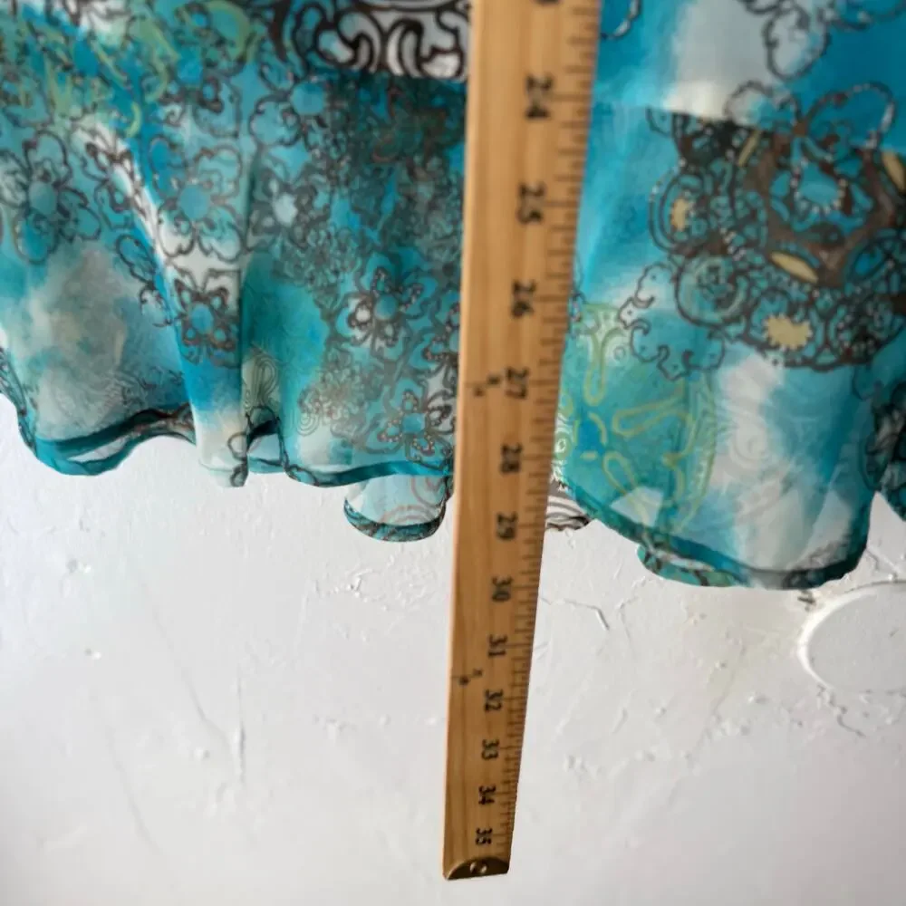 Christopher & Banks Y2k Size Small Green Blue Hippie Peasant Fairy‎ Midi Skirt